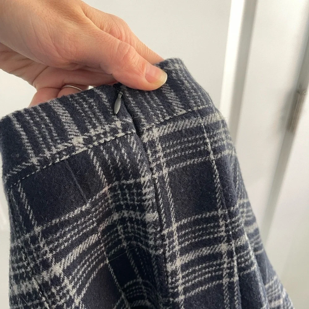 Gorgeous Thick Plaid Mini Skirt Blue/Gray - M
